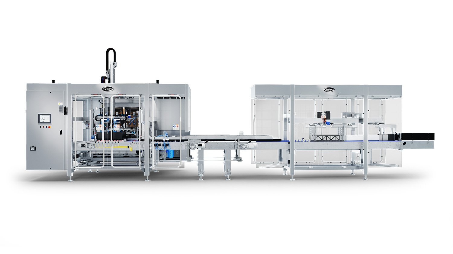 A front view of Delkor's High Performance Case Packer