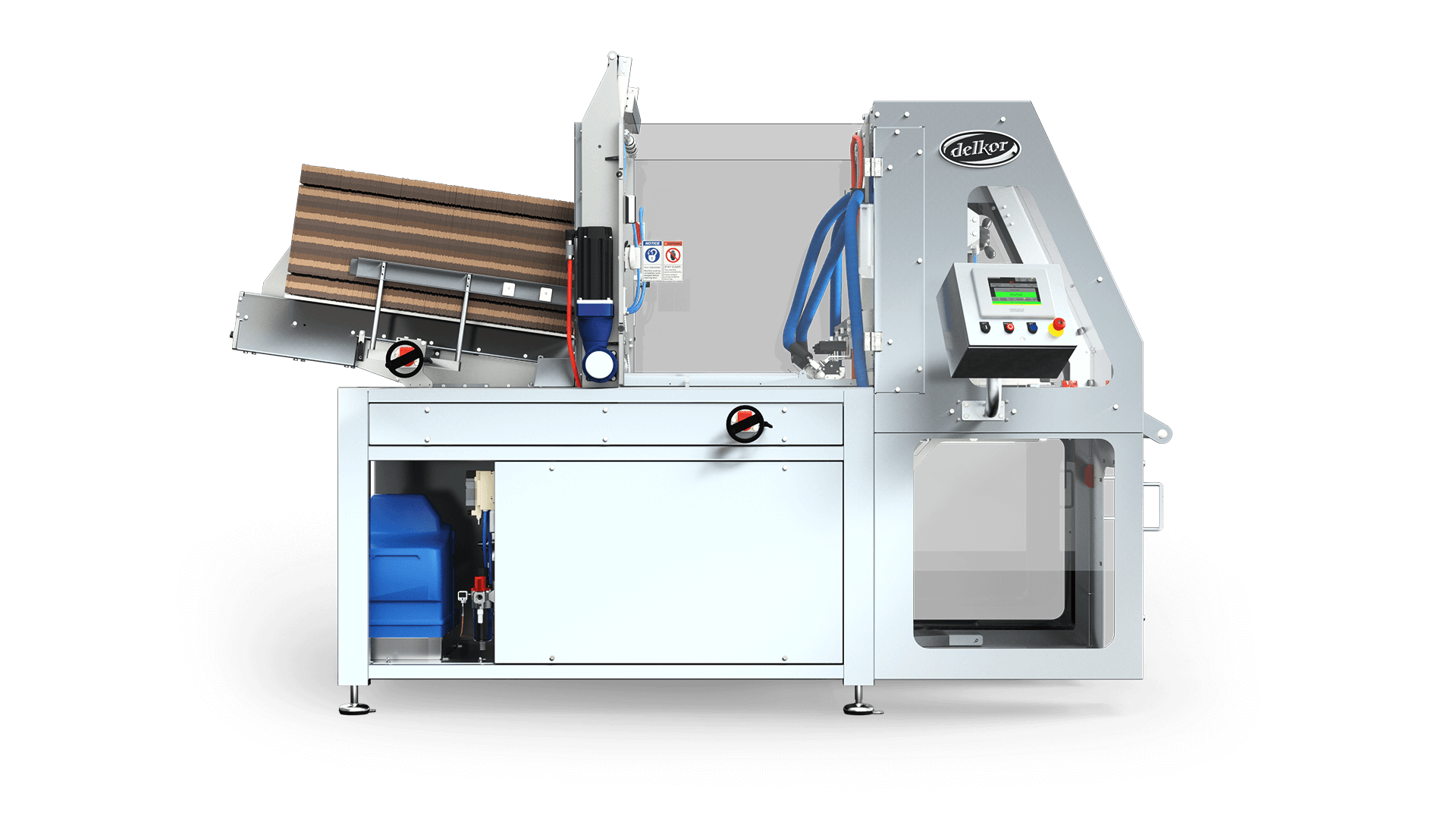 A front view of Delkor's Trayfecta S Series Former