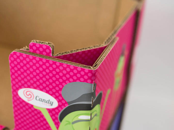 Club store packaging with triangular post design for reliable stacking. Club store packaging with triangular post design for reliable stacking.