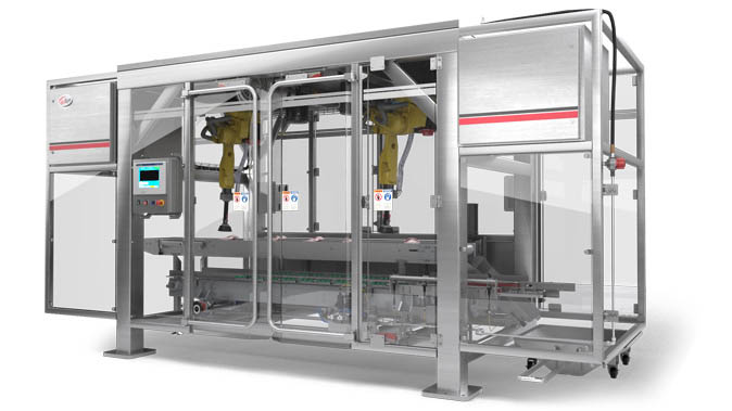 Club Store Packaging is compatible with Delkor's LSP Series robotic case packer. Club Store Packaging is compatible with Delkor's LSP Series robotic case packer.