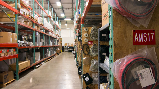 Delkor parts department warehouse