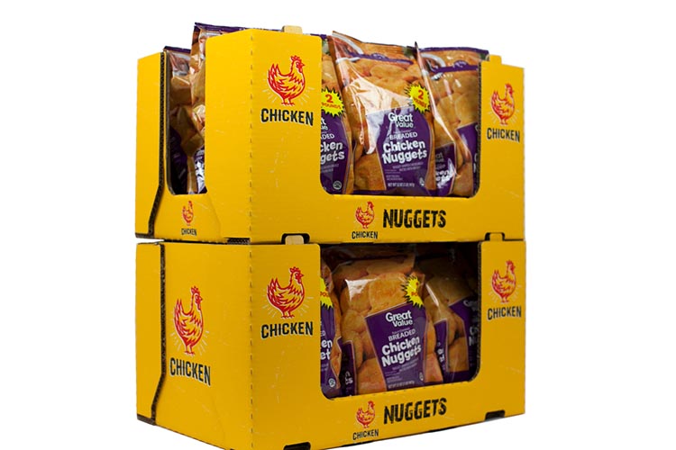 Frozen food packaging stackable club store trays
