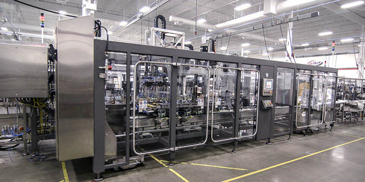High speed case packer that can be designed with wash down ready frame