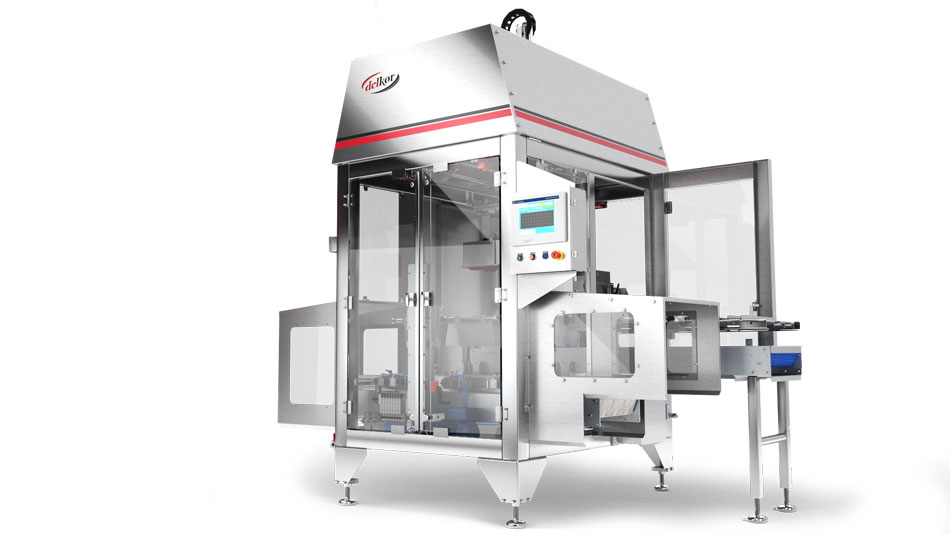 Ice cream packaging rigid cup and tub case packer Delkor Flexloader Ice cream packaging rigid cup and tub case packer Delkor Flexloader