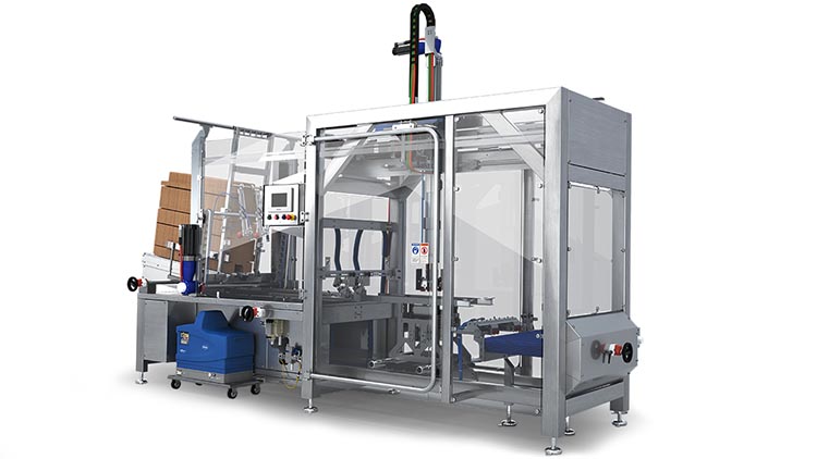 Ice cream packaging case and tray erector Delkor Trayfecta G Series Ice cream packaging case and tray erector Delkor Trayfecta G Series