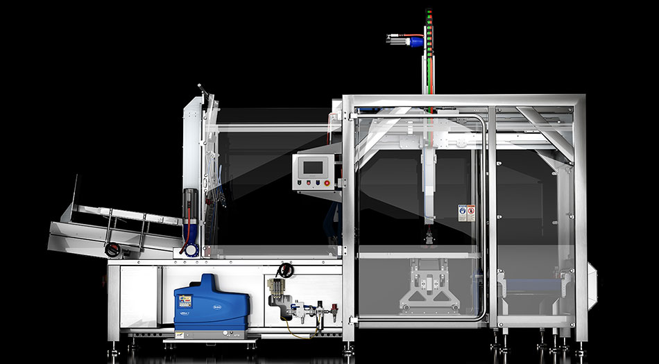 This pick and place robot perfectly integrates with Delkor's erectors and case sealers This pick and place robot perfectly integrates with Delkor's erectors and case sealers