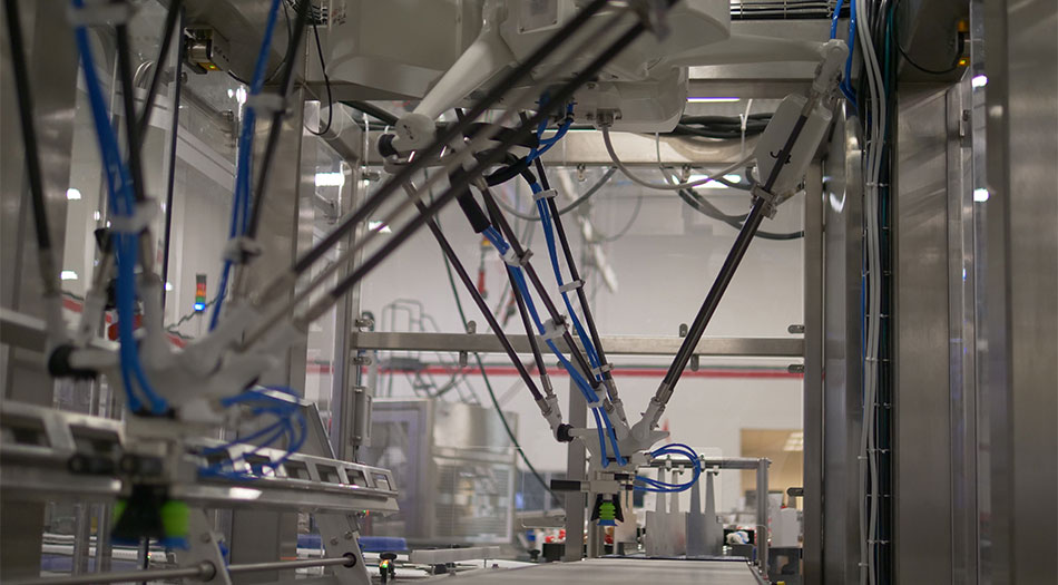 Pick and place robot packer can be configured with a single or multiple robot cell to meet any speed requirement Pick and place robot packer can be configured with a single or multiple robot cell to meet any speed requirement