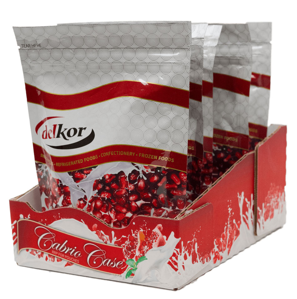 Robotic Top Loader for Retail Ready Package Designs such as Delkor's Cabrio Case Robotic Top Loader for Retail Ready Package Designs such as Delkor's Cabrio Case