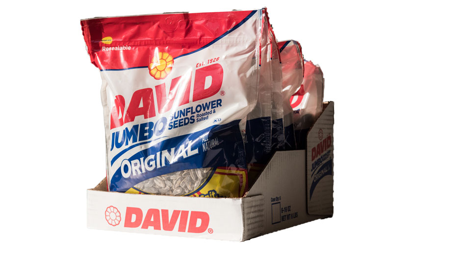 Seeds and nuts packaging retail ready package design David sunflower seeds