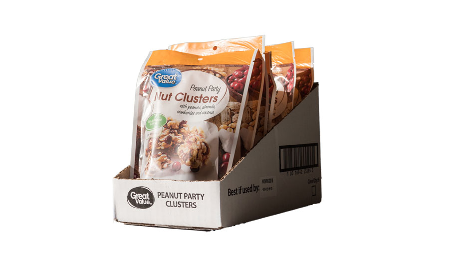 Seeds and nuts packaging retail ready case great value nut clusters