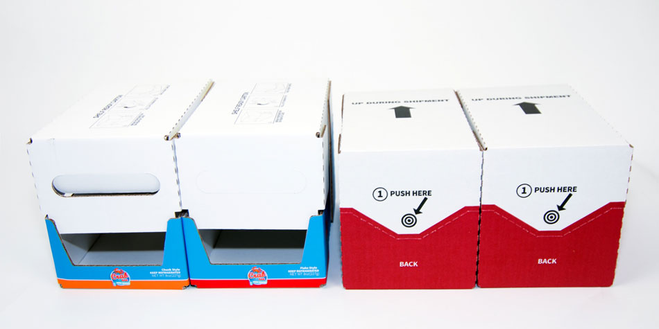Shelf ready packaging design that eliminates material cost Shelf ready packaging design that eliminates material cost