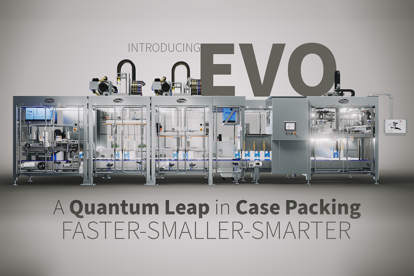 An image of Delkor's EVO Case Packer with the text 