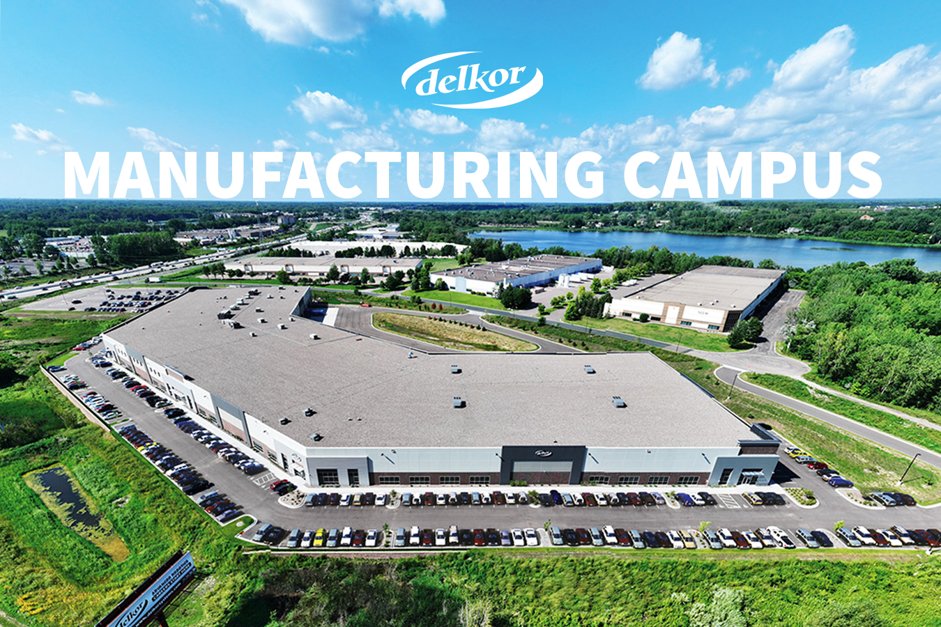 A birds eye view of Delkor's 300,000 square foot manufacturing campus